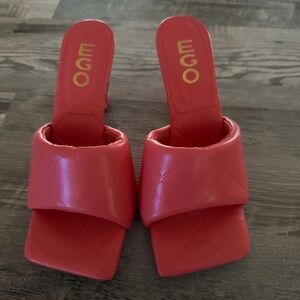 EGO Red Quilted Mules